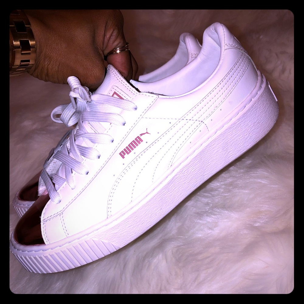 Metallic pink tip Puma platform 👟💕